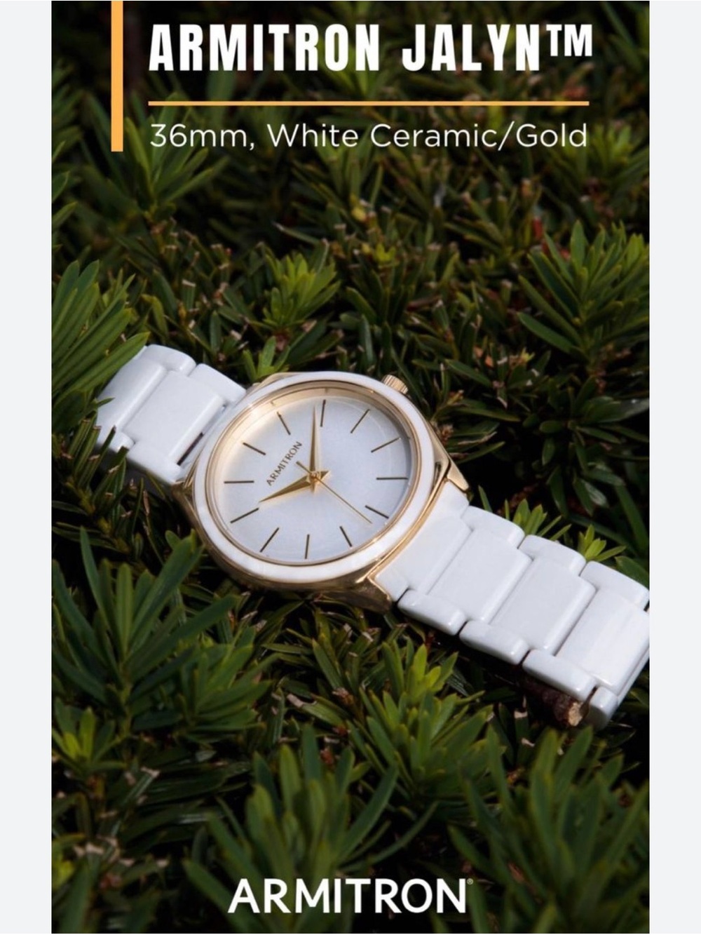 Armitron White Ceramic and Gold-Tone Women's Watch